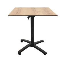 Klappbare Terrasse-Tisch aus Compact HPL in Eiche-Dekor 70 x 70