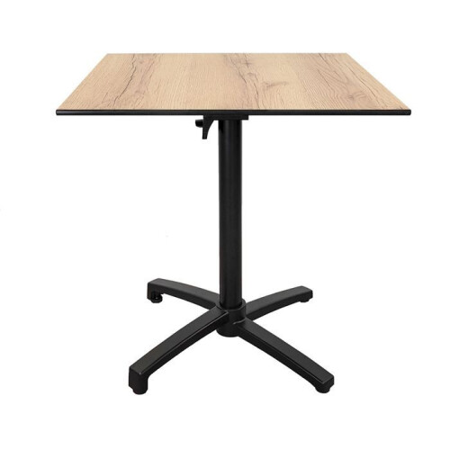 Klappbare Terrasse-Tisch aus Compact HPL in Eiche-Dekor 70 x 70