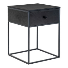Mesa de cabeceira Vita 1 gaveta preta.