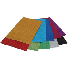 Folhas de papel cartão com glitter - A4 - 10 pcs - Branco - Misturado