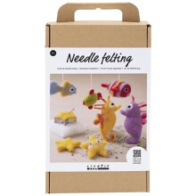 Kit Iniciante de Lã Cardada - Animais na Água - Feltro - Unissex - Artesanato Antigo