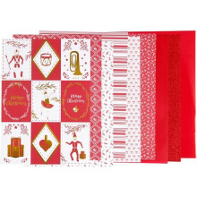 Scrapbooking-Papierblock A4 - Vivi Gade - Weihnachten - 24 Stück - Farbvariationen - Mixte