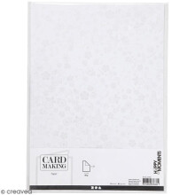 Papier Scrapbooking A4 - Weiß - Silberne Muster - 20 Blätter