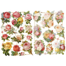 Stanzteile Vintage - Rosenblüten - 2 Blätter