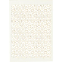Papel cartão - 200 g - Off-white - 10,5 x 15 cm - Padrão renda