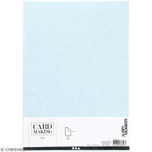 Papier Scrapbooking A4 - Hellblau - Silberne Muster - 20 Blätter - Ideal für Erwachsene