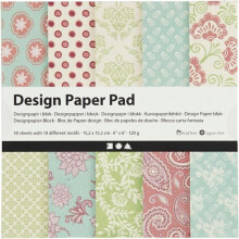 Papier Scrapbooking Design - Blau und Grün - 15 x 15 cm - 50 Blätter