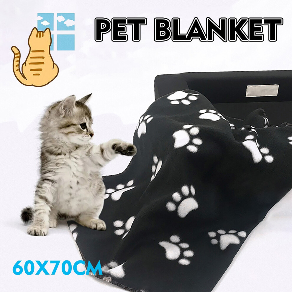 (Black) Comfortable Soft Friendly Blanket Pet Products Rose Claw Printing-image-OPC-PK99RRB-NEW