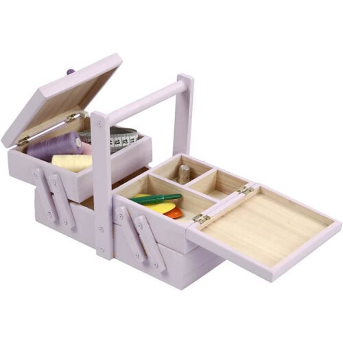 Caja de costura de madera con 5 compartimentos. ref 57770 2