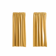 (Gold) Curtains Heat Insulation Energy Saving Bedroom And Kitchen Curtains Scandinavian Solid Colour Silk Curtains
