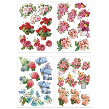 Stanzform 3D - Creativ Company - Blumen und Schmetterlinge - 4 Blätter - 3D-Effekt - Scrapbooking