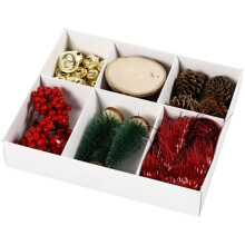 Mini kit criativo - Decoração de presentes - 27 pcs - Cabelos de anjo - Ideal para o Natal - Scrapbooking