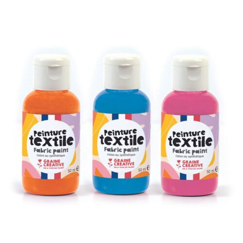 Peinture pour textile 50 ml - orange fluo 1