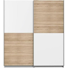 Armadio 2 porte scorrevoli - Pannelli di particelle - Decorazione rovere e bianco - L 170,3 x P 61,2 x H 190,5 cm - ULOS