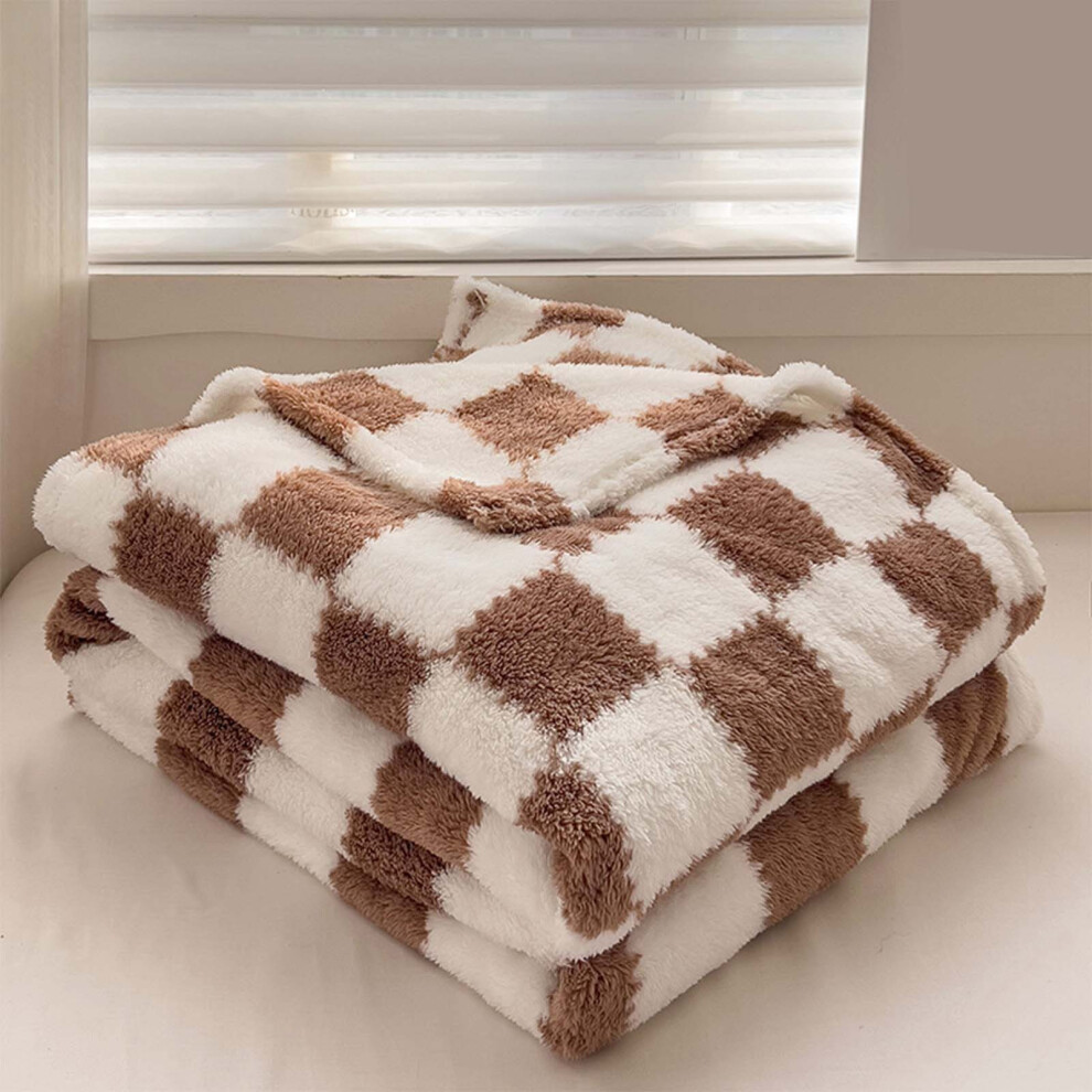 (Brown) Plain Color Flannel Blanket For   Winter Warm Velvet Conditioning Blanket Picnic Blanket Aviation Leg Blanket  70x100cm-image-OPC-PK99YCF-NEW