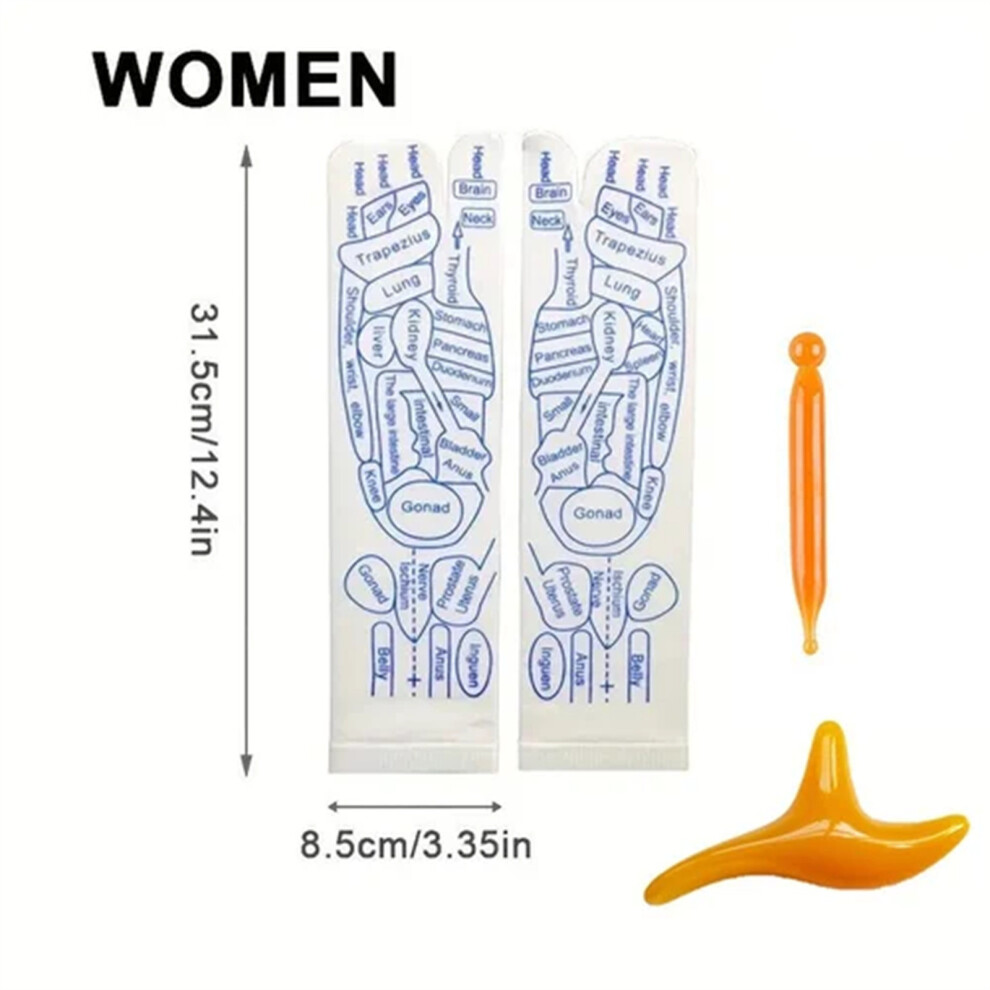 (D) Reflexology Chart Socks Reflexology Socks With Massage Tool  Acupressure Reflexology Foot Massage Socks Foot Reflexology Socks