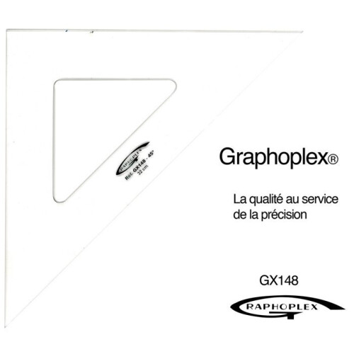 Graphoplex - Esquadro 45 3 lados retos 32 cm