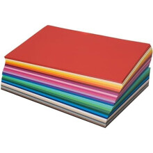 Papel cartão - FOLIA - Pacote de 100 folhas - 130 g/m² - Sortido em 25 cores - A4