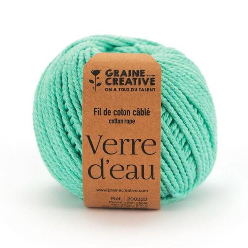 Algodão para macramé ø 2,5 mm x 80 m - verde mar