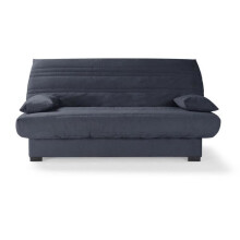 Divano letto clic clac 3 posti - Materasso 17 cm - Tessuto grigio antracite - L199 x P96 x H103 cm - CHLOE