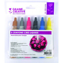 Graine Créative - Crayón de cera líquida para vela 6 piezas
