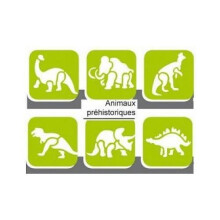 Schablonen - DTM - Dinosaurier - Set von 6 - Plastik - Für Kinder ab 3 Jahren