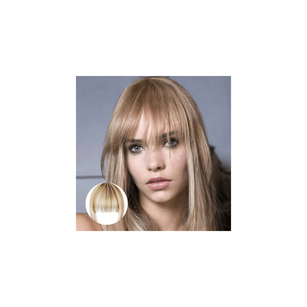 (D) Natural Seamless Hair Extensions With Sideburns Hand-woven Long Airing Bangs Both Sides Chemical Fiber Wig