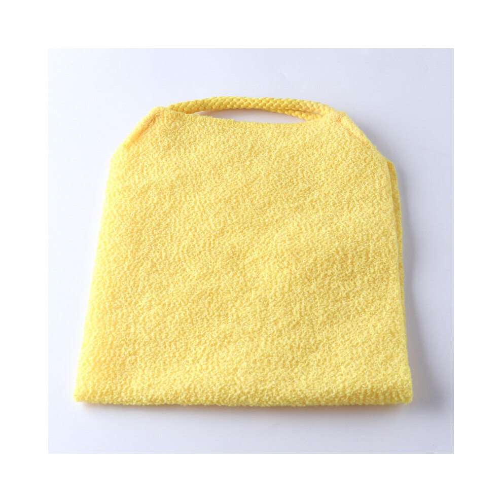 Yellow (Yellow) Long Nylon Bath Towel With Thickened And Strong Itching Exfoliatingback Rubbing Strip Exfoliating Household Mud Rubbing Bath