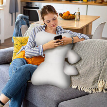 (White) Pillow Waist Hair Shaped Comfortable Soft Backrest Cushion Winter Neck Protection Pillows Pillows Cushion