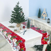 (Multicolor) Christmas Decoration PVC Tablecloth 180*110cm Christmas Table