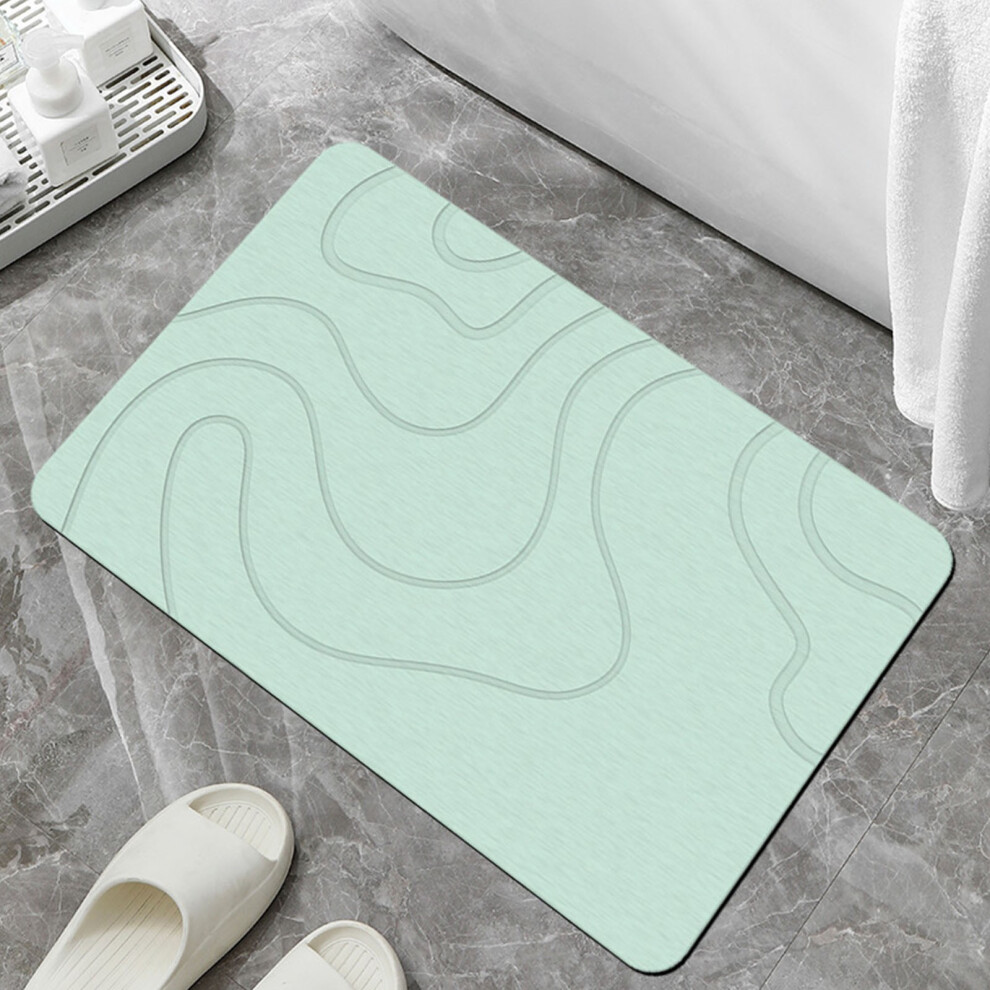 (Green) Diatom Mud Absorbent Mat Bathroom Floor Mat Kitchen Bathroom Entrance Door Mat Slip And Non Washing Foot Mat-image-OPC-PK9B7F5-NEW