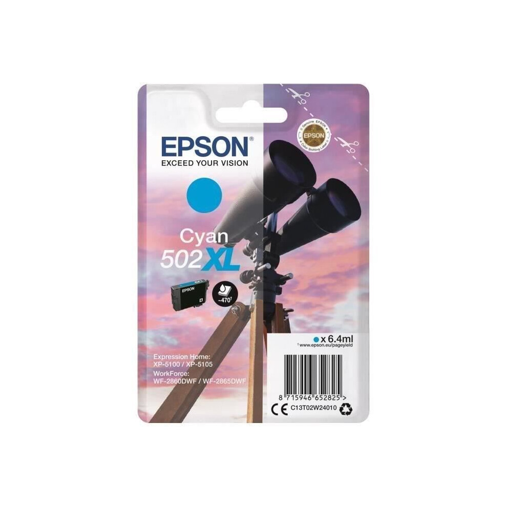 Epson 502 Xl Cyan Ink Cartridge - Twin (C13t02w24020)