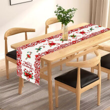 (Multicolor) Christmas Tablecloth Candy Lettering Tablecloth Holiday Party Table Decor Tablecloth