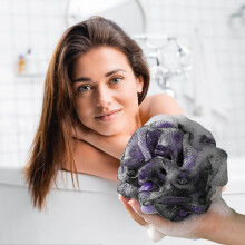 (Purple) Dreamy And Colorful Bath Flower-soft And Non Scattering-scrubbing Bath-high Beauty And Friendly Bath