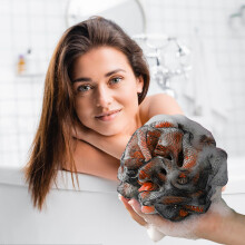 (Orange) Dreamy And Colorful Bath Flower-soft And Non Scattering-scrubbing Bath-high Beauty And Friendly Bath