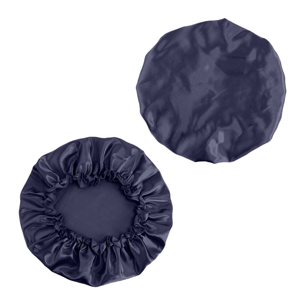 Blue/Black () Silk Night Cap, Reusable Satin Cap For Women To Their Hair, And Women's Dry Cap