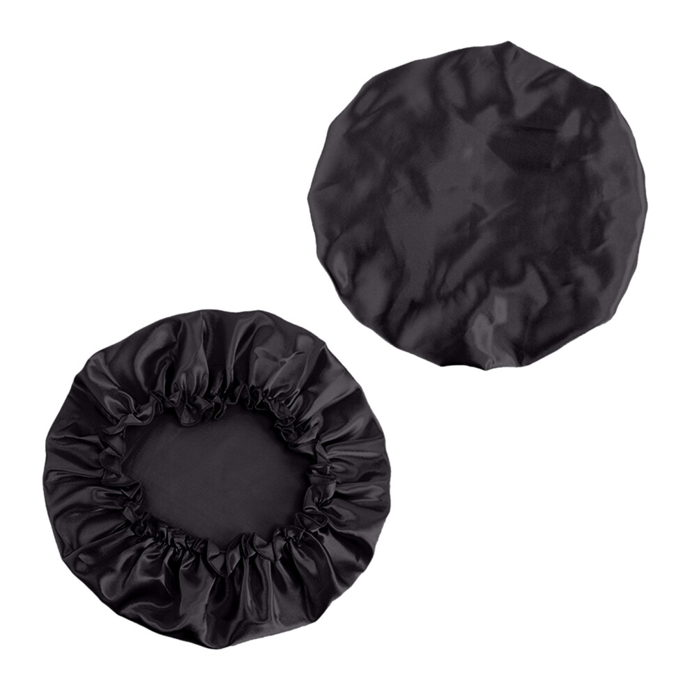 Black (Black) Silk Night Cap, Reusable Satin Cap For Women To Their Hair, And Women's Dry Cap