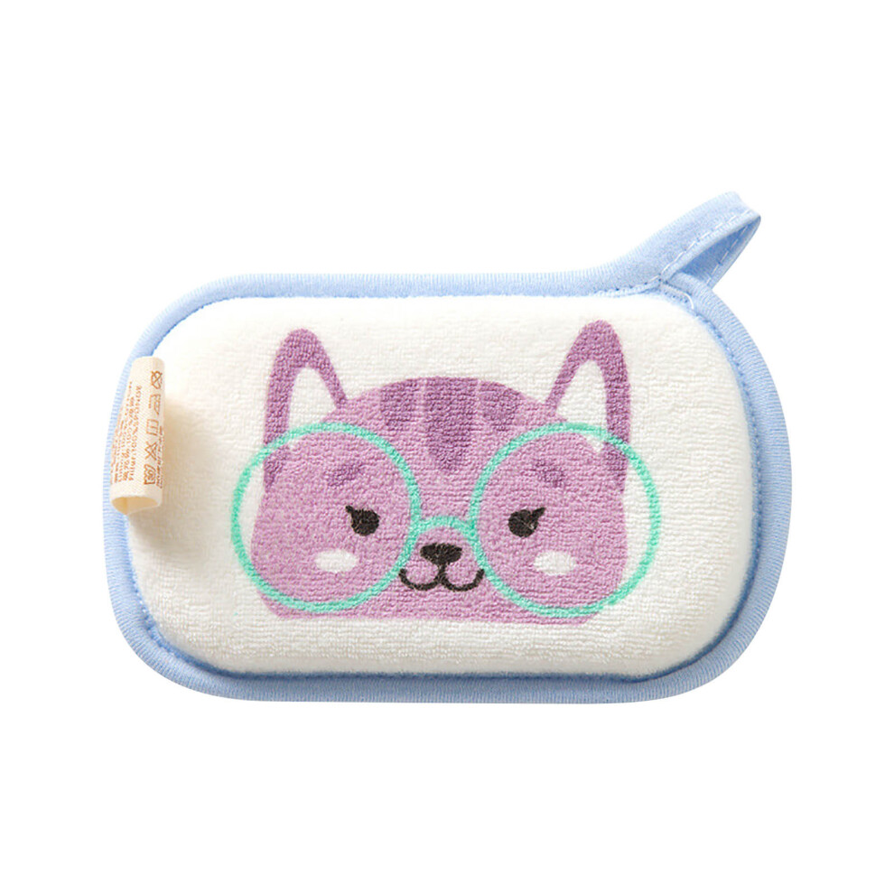 (Purple) Baby Bath Sponge Children's Bath Towel Newborn Shampoo Sponge Bath Towel