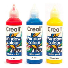 3 pinturas reposicionáveis para vidros 80 ml - amarelo limão-vermelho-azul escuro