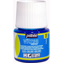 Pintura em vidro - PEBEO - V160 - 45 ml - Efeito brilhante - Cor Ciano