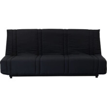 Divano letto 3 posti - Tessuto nero - Stile moderno - L 193 x P 92 cm - LENA
