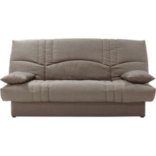 Clic clac 3 posti THELMA - Tessuto Soro taupe - Letto 125x190 cm - L190 x P92 x H96 cm