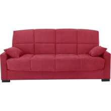 Clic clac 3 posti MEGAN 14 - Tessuto Soro rosso - Con braccioli - Letto 130x190 cm - L223 x P96 x H103 cm