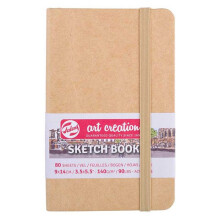 Carnet Croquis 9x14 cm - 80 hojas - 140g - Kraft - Royal Talens