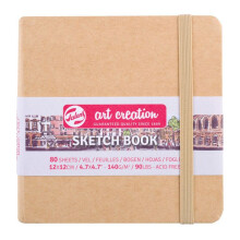 Carnet Croquis 12x12 cm - 80 arkkia - 140g - vaaleanruskea kraft - Royal Talens