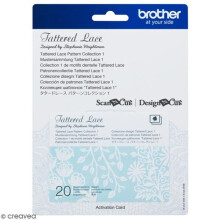 Accessoire Scan'n'Cut - BROTHER - Carte Tattered Lace 1 - 20 motifs dentelle - DIY mariage - Découpes créatives