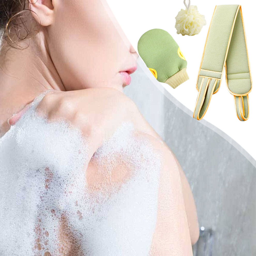 (Green) Rubbing Mud Pulling Back Strips Scrubbing Gloves Pulling Back Towels Bathing Three Piece Set Of Bath Towels