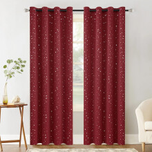 (Red) 1pc Light-Blocking Curtains For Bedroom Living Room Balcony Sunscreen Thermal Insulated High Precision Elegant
