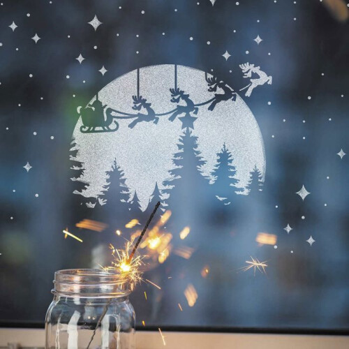 Weihnachts-Schablone A4 - Mondschein 1