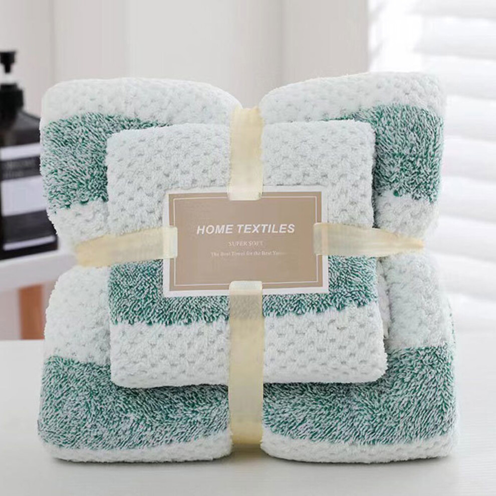 (Green) Bath Towel Bathroom Set Deluxe Bath Towel Soft Cotton Towel Set High Absorbent Towel Includes 1 Bath Towel 28.5X51 Inches And 1 Towel 13.5X29.-image-OPC-PK9BG9Q-NEW